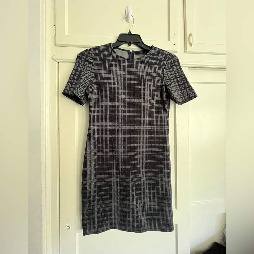 Theory Rijik Black Structured Knit Pattern Dress … - image 7